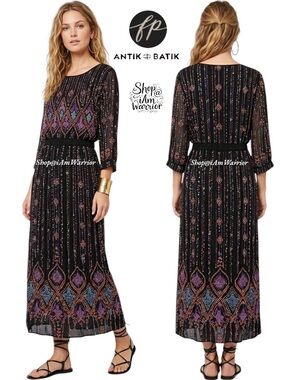 Free People x Antik Batik Beaded Boho Embellished Maxi Dress *shop@iAmwarrior
